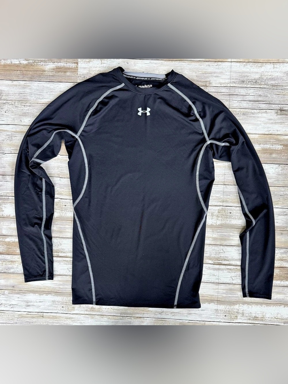 Under Armour HeatGear Compression Men's Long Sleeve Black XL Like New